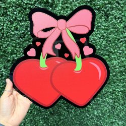 Heart Cherries- Glass Rhinestone Art Box