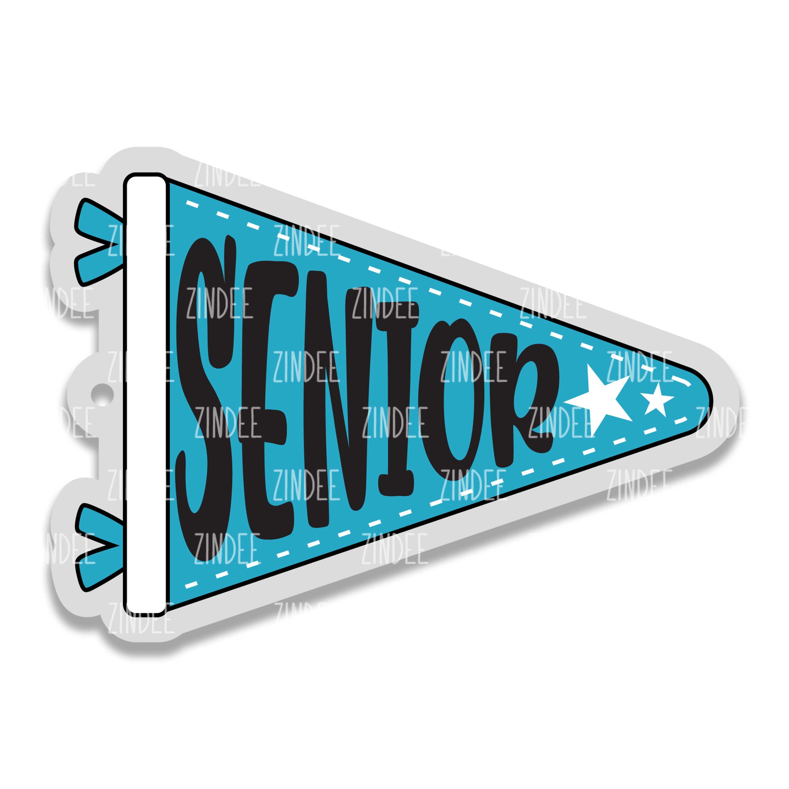 Pennant Flag Senior – Acrylic Keychain Blank (3") | Optional Sticker or UV DTF