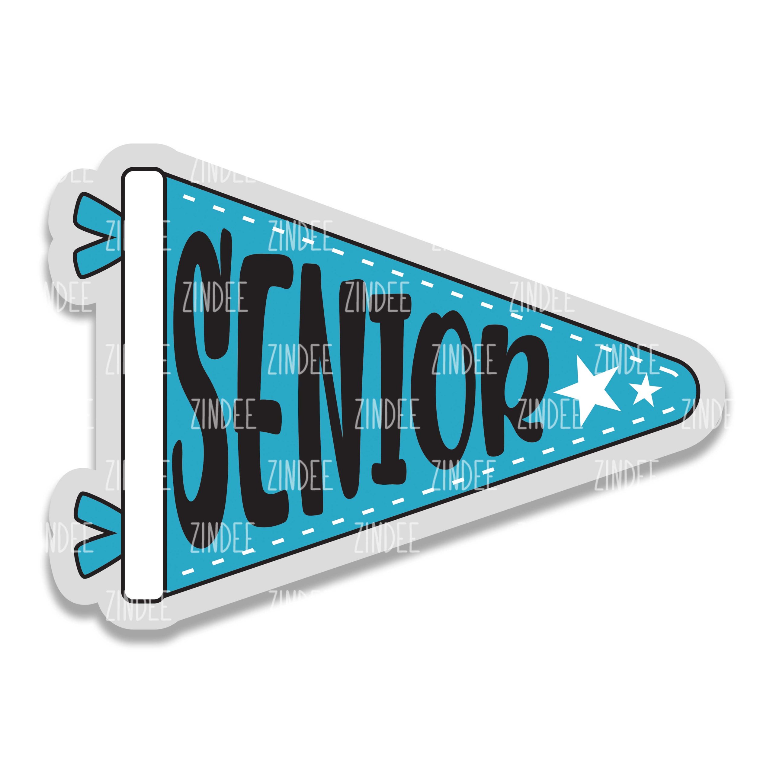 Pennant Flag Senior- Badge Reel Blank (2") NO HOLE | Also Available as Sticker or UV DTF