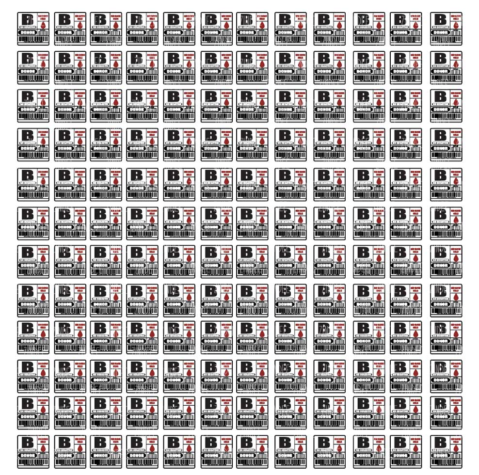 Bulk Labels for Blood Bags (144 count sticker sheet) .75" White Gloss - Image 9
