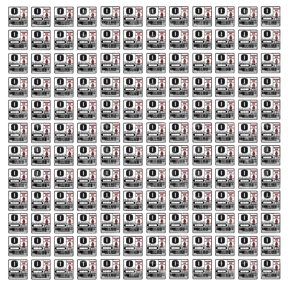 Bulk Labels for Blood Bags (144 count sticker sheet) .75" White Gloss