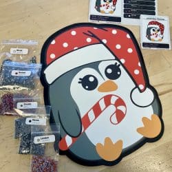 Christmas Penguin - Glass Rhinestone Art Box
