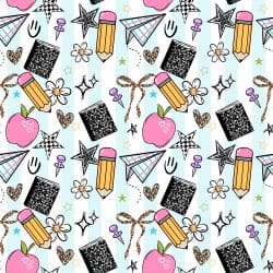 School Things Collage seamless (vinyl)