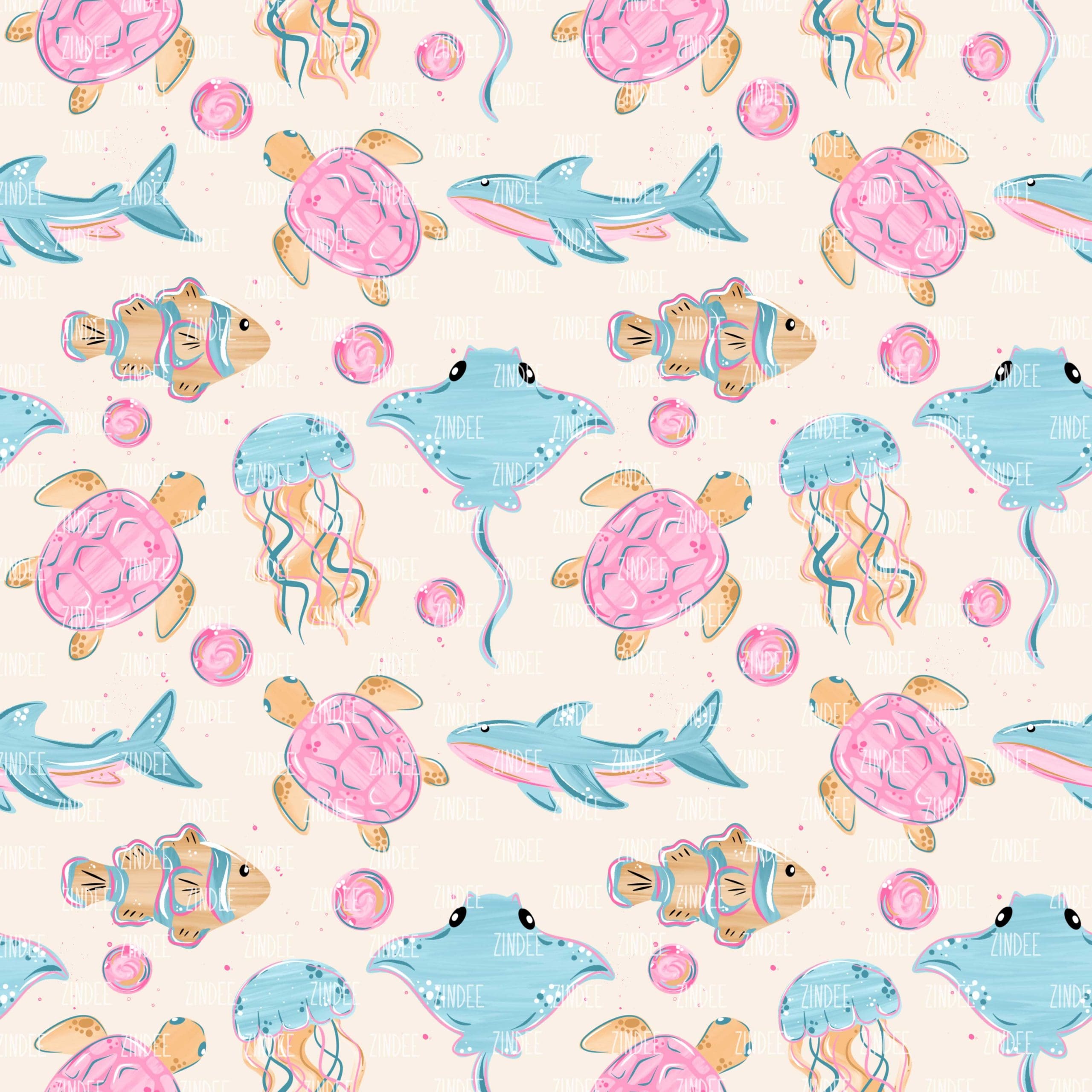 Sea Animals seamless (vinyl)