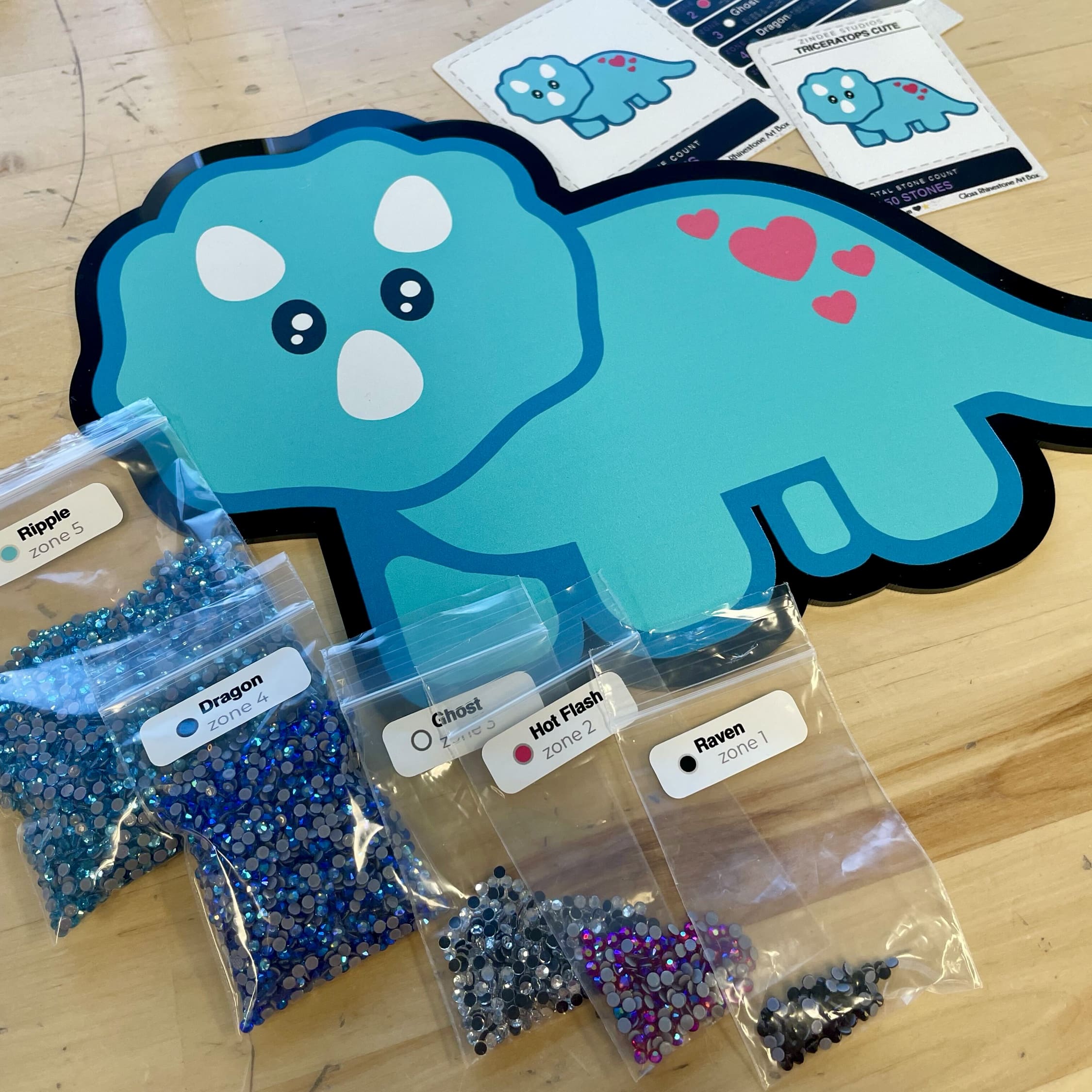 Triceratops- Glass Rhinestone Art Box