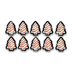 Christmas Tree Cake (sticker sheet) .6" White Gloss