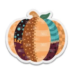 Patchwork Pumpkin- Badge Reel Blank (2") NO HOLE | Also Available as Sticker or UV DTF