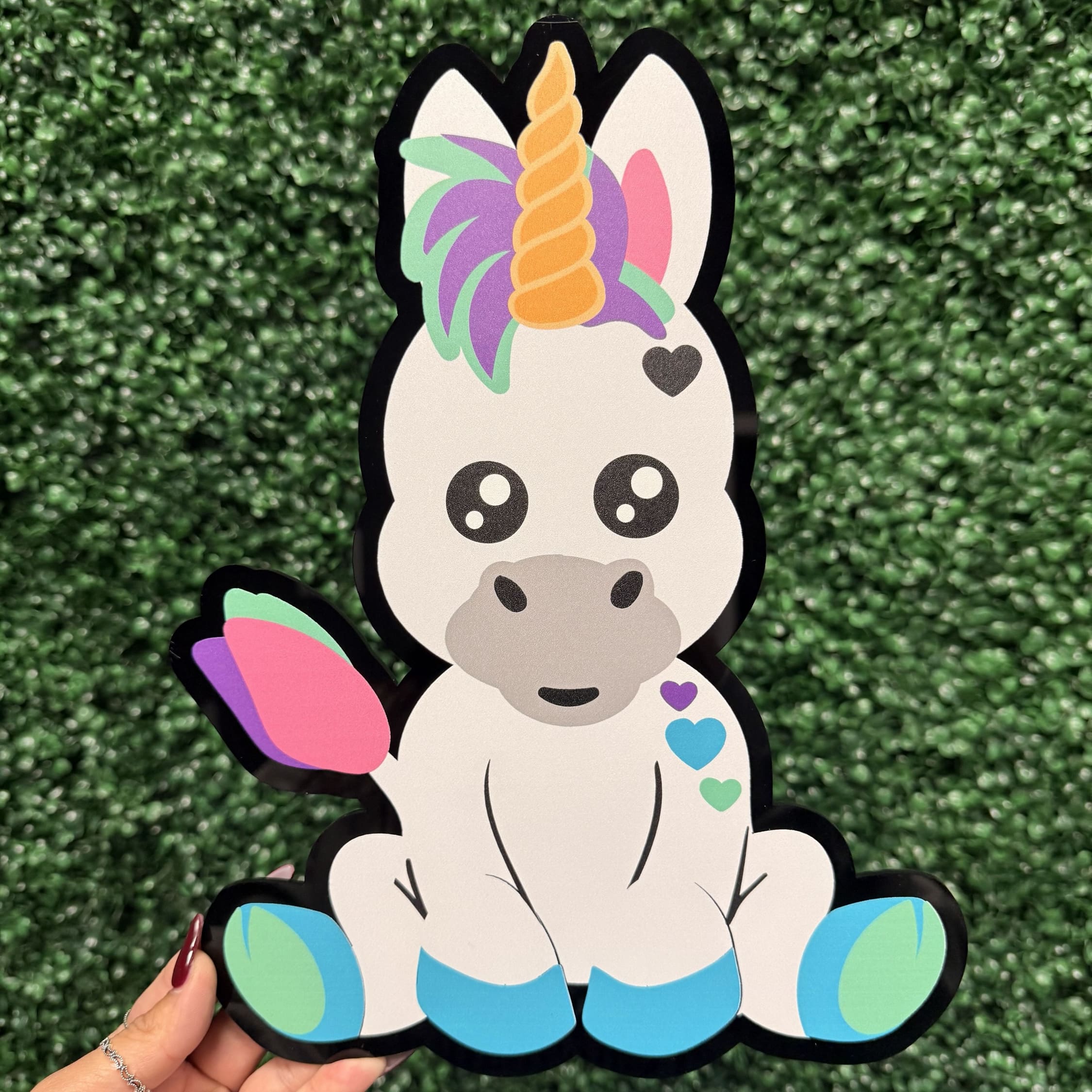 Sitting Unicorn- Glass Rhinestone Art Box - Image 2