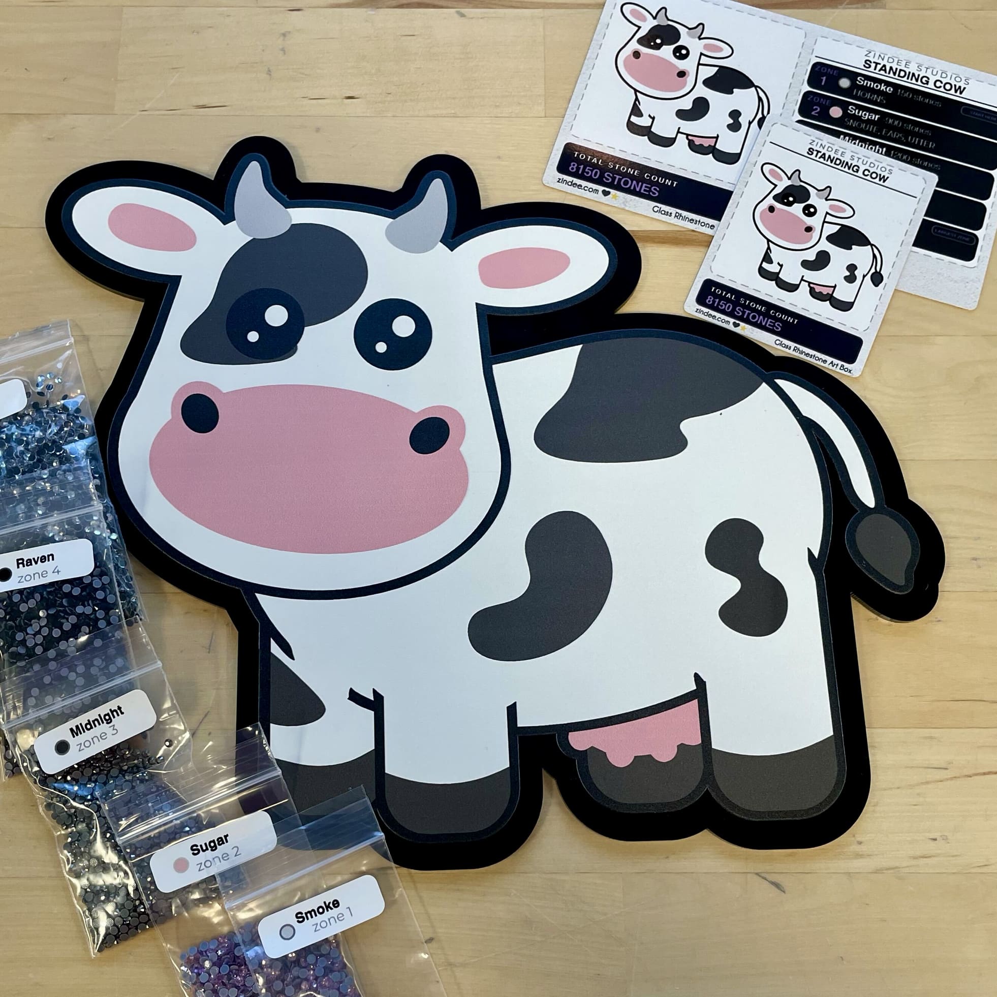 Standing Cow- Glass Rhinestone Art Box