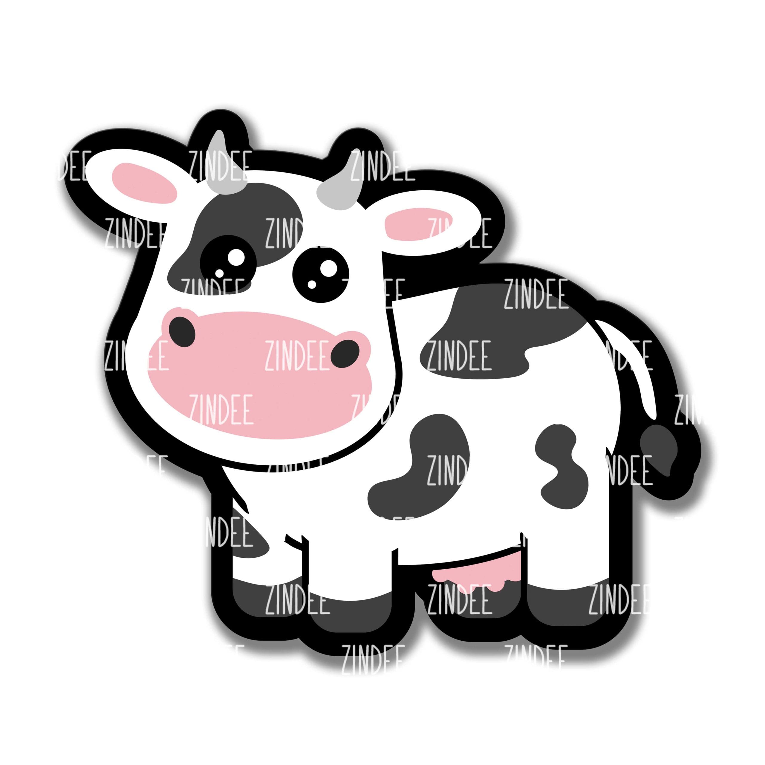 Standing Cow – Acrylic Badge Reel Blank (2") No Hole | Optional Sticker or UV DTF
