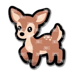 Standing Deer – Acrylic Badge Reel Blank (2") No Hole | Optional Sticker or UV DTF