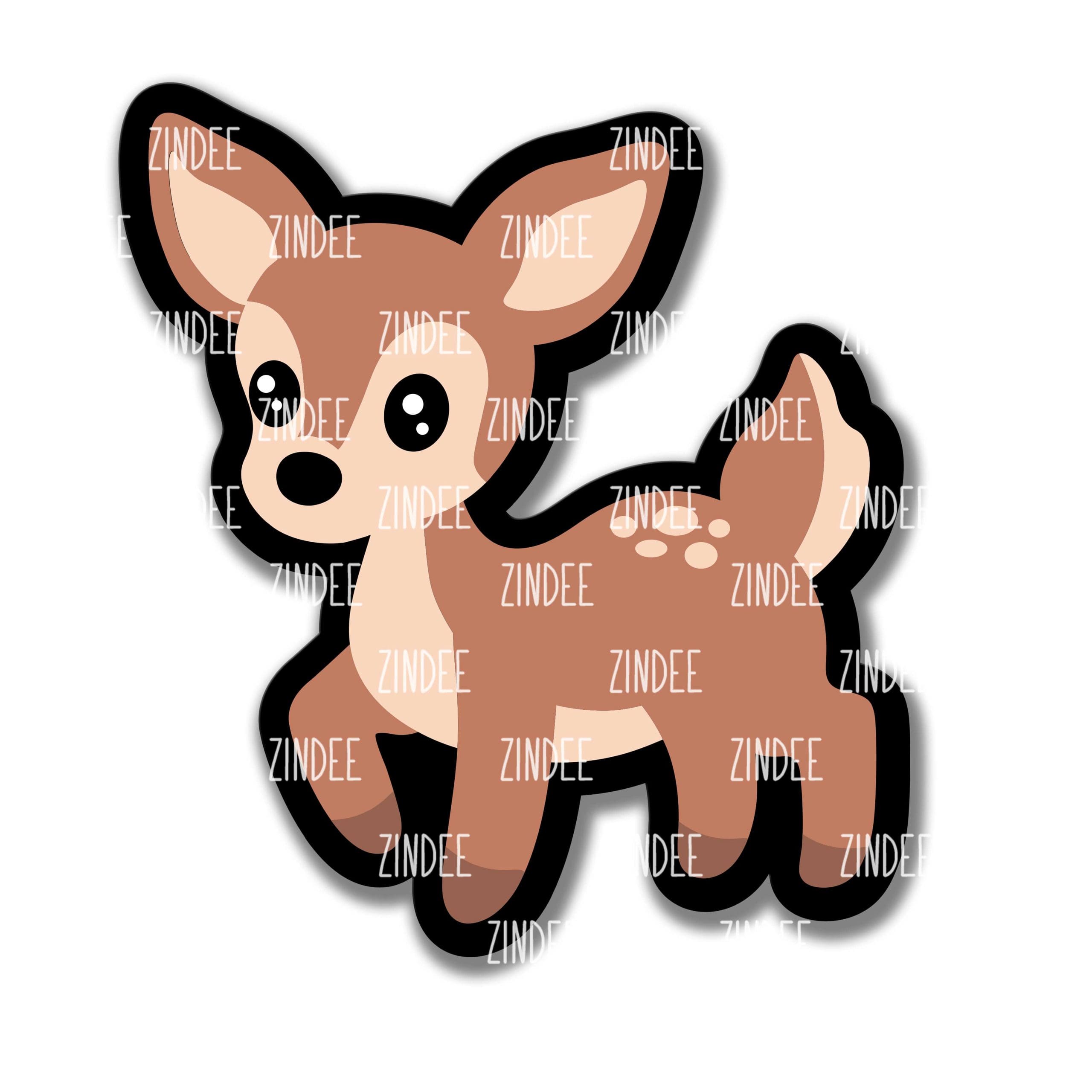 Standing Deer – Acrylic Badge Reel Blank (2") No Hole | Optional Sticker or UV DTF